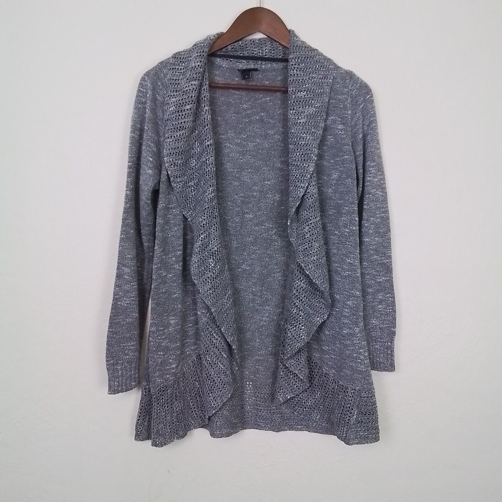 Torrid Cardigan Womens Size L Marble Gray White Open Front Longline Sweater - Picture 1 of 12